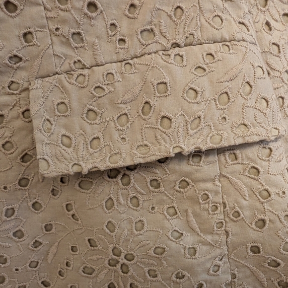 TALBOTS Eyelet Skirt Jacket Suit Tan Neutral Business Polished Set 12 - Picture 14 of 16